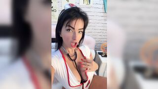 Blowjob by gorgeous nurse, tight bod, lustful moans, sultry tease, sensual servicing