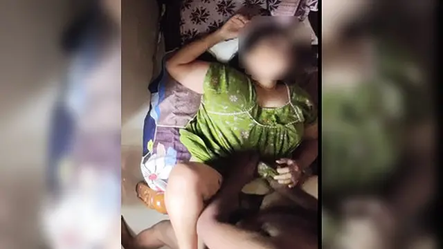 Hot wife with big natural tits fucking in nighty