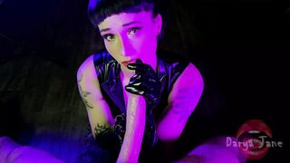 Raunchy latex gloved handjob teases cum countdown, edging ecstasy ensues