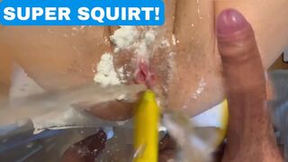 Your snatch is a fire hydrant! The world's most enormous squirt!