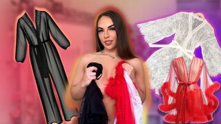 Mirror view of my bare flesh, exposed while I try on robe, in 4k transparency, raw, and real