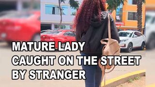 An older woman meets a young man on the street and they have sex before she goes home