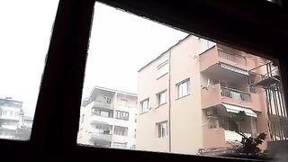 Up close and nasty, grandma's gams get gangbanged on her walkway