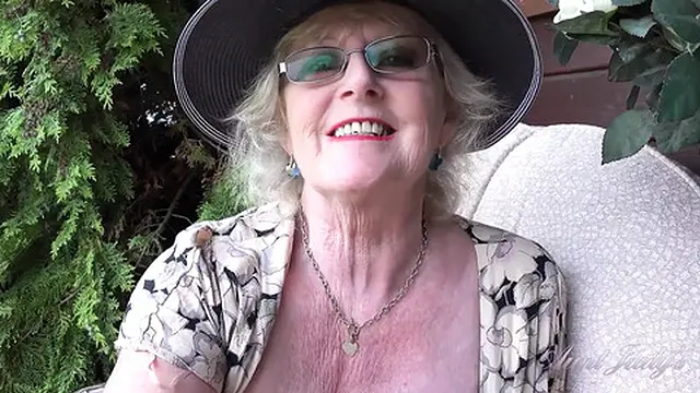 Auntjudys - 66yo Hairy Mature GILF Mrs  Claire Sucks Your Cock in the Garden (pov)