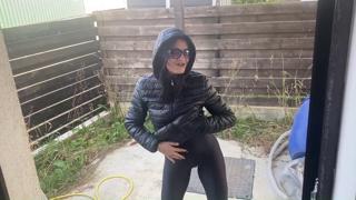 Slutty cougar squirts cum all over ripped garments in this filthy fetish fest