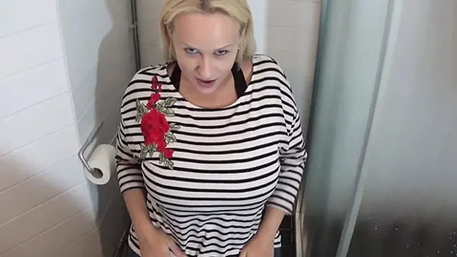 Slutty milf gets fucked in dirty public restroom