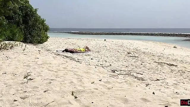 Pervert jerks off busty MILF and girlfriend &mdash;  cumming on their faces while they sunbathe