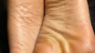 Nasty Dark Skinned Cutie Teases with Suction-Cup Boobies & Toe Lick