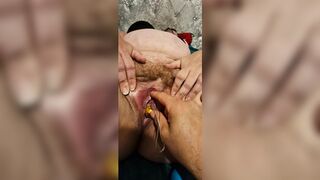Mom gets her mature, bushy bits pleasured by cock🍆, tiny toy toys too