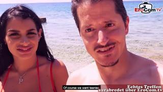 unsuspecting gringo gets serviced by sultry Latinas near waves