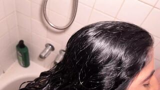 Ink-stained Tongue Sucks Dripping Dick🍆 Downstream Shower🚿 Stream