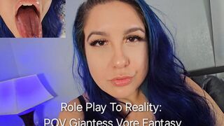 Fucking massive babe devours your pathetic tiny body in 'Role Play to Reality'
