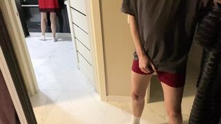 Stepsister gets ravaged by stepbrother in kitchen during illicit food prep session