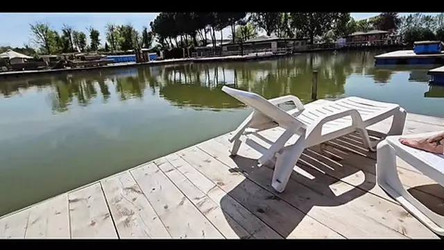 He thrusts his massive member down my throat during sun-kissed oral😜