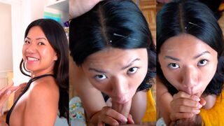 Oral😜 obsession fuels 18yo Thai teen's addiction to semen-coated beauty marks on her visage