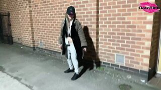 Street girl teasing with tight twerk for street guy