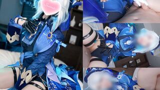 Genshin Impact's Furiina扮演着Femdom Milking在粗暴性交中