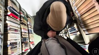 Student Sucked Hard for a Gigantic Load in Library Break
