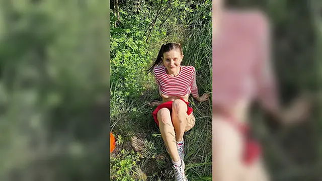 Fucked the wet girl in her little slobbery mouth in a hot summer day