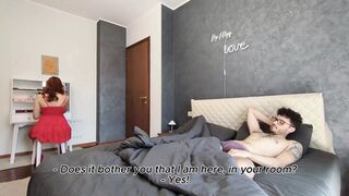 Bedsharing with My Naughty😈 Stepmom, creampie (dia ita) (eng sub)