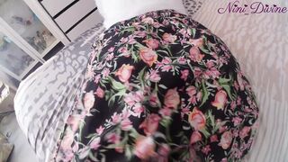 Delicate Dress Hides Giant Rear!