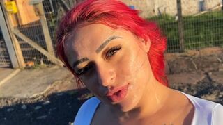 AFTER THE SHOWER, A SURPRISE: REDHEAD MILF GETS SPECIAL CREAM ON HER FACE!