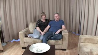 Sexy blonde milf tastes her partner's hot cum