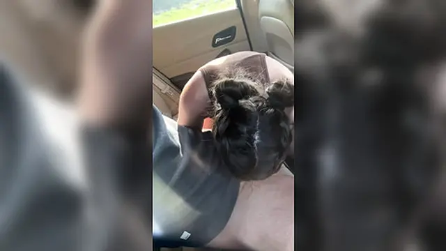 Teen Shemale Slobbers on Hood Before Getting Fucked in Backseat