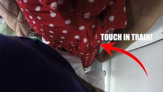 Touched His Cock in the Train to See His Reaction and He Liked!