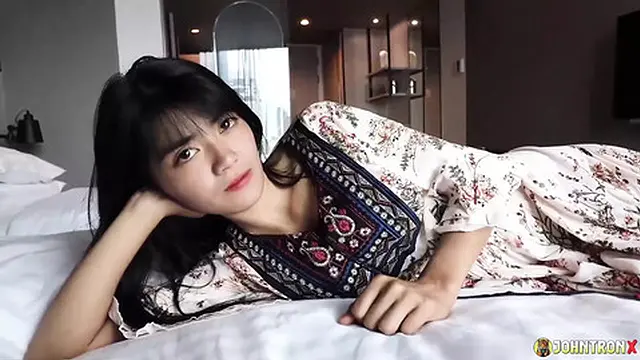 JohnTronX - Shy beauty unveils her hairy pussy✌ and takes my dick🌭 in a close-up view