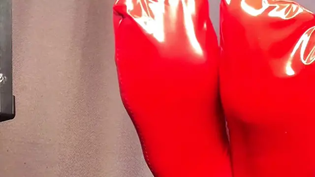latex socks tease with foot fetish