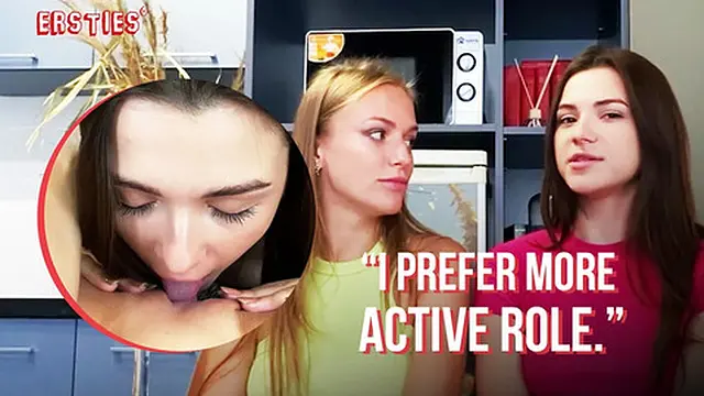 Ersties - Brunette Hayli Goes Down On Blonde Aislin Before Returning the Favor With a Strap On