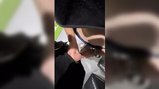 Stepsister got hot in the GYM and fucked at the toilet —  did anyone hear us?