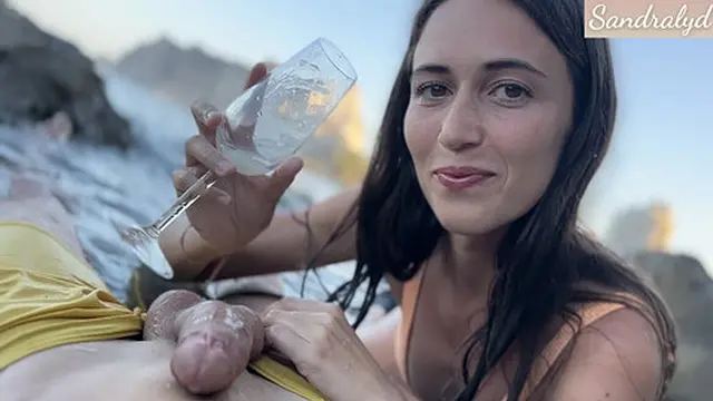 I sip your load in a clear glass by the ocean shore