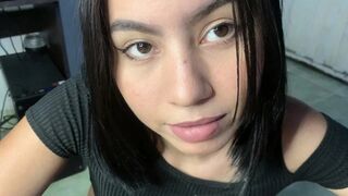 Sexy 18 year old amateur Latina girl receives cum in her mouth POV
