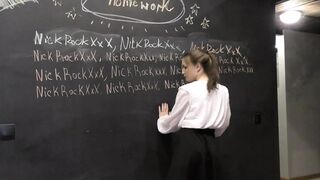 Real teacher seduces homeschool teen in intense classroom scene