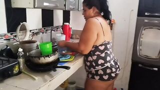 I hired this maid —  she came in with those shorts showing her big ass