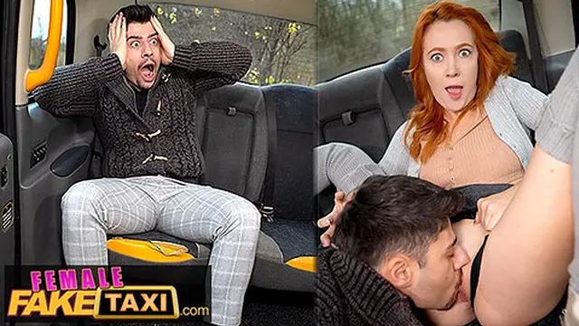 Guy with huge mouth drives me wild in fake taxi ride
