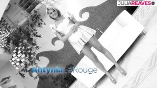 Sexy blonde rides a big cock on the sofa to a cumshot