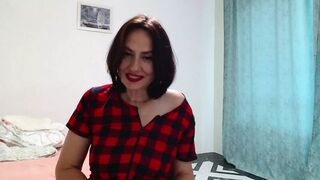 Gentle touching of tits and moans brought MILF to orgasm under the table