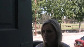 Slim blonde girl takes a cock in her pussy and mouth