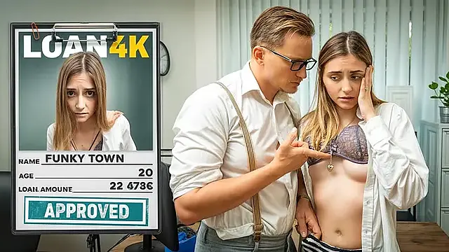 VIP4K  Young student Funky Town takes out a loan for the first time 