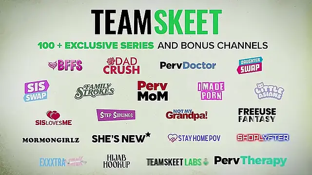 Family Strokes - Big assed teen get on her knees and gobbles down on her stepbros big cock