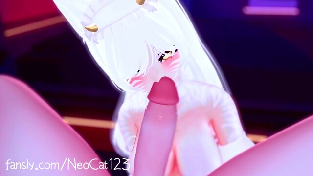 Shy Catgirl gives her first VR BJ in a desperate attempt to quench